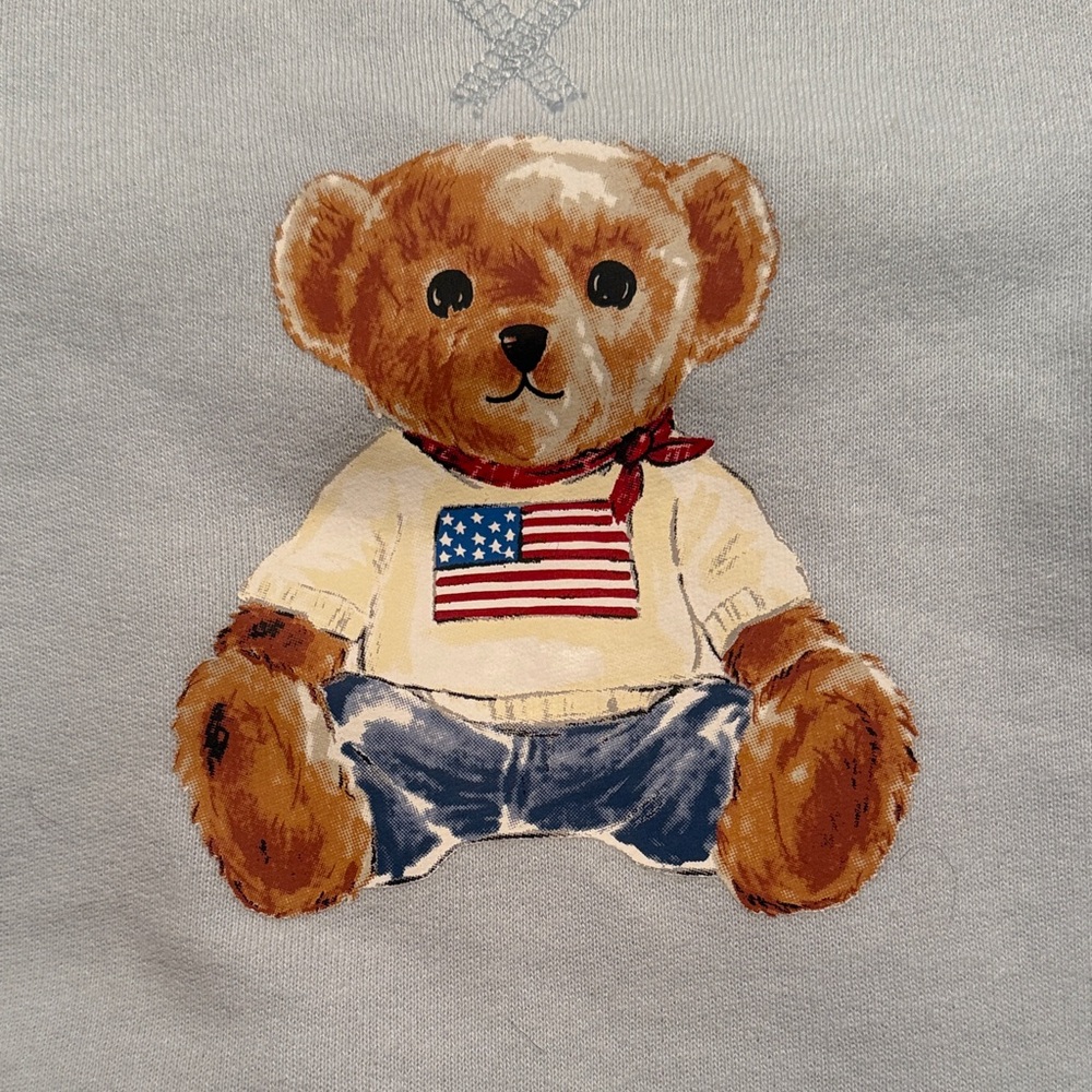 Blue Bear Print Kids One Piece - Picture 3 of 6